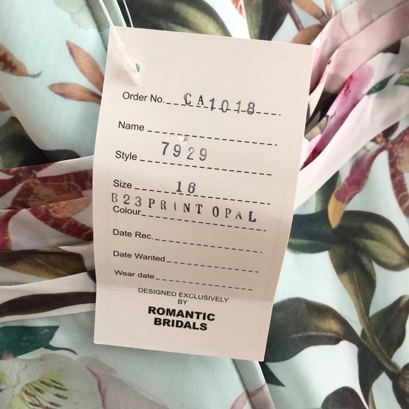 FLORAL Dress, Sleeveless, Size 16, New With Tags, Teal Colour, No Alterations - Picture 15 of 16